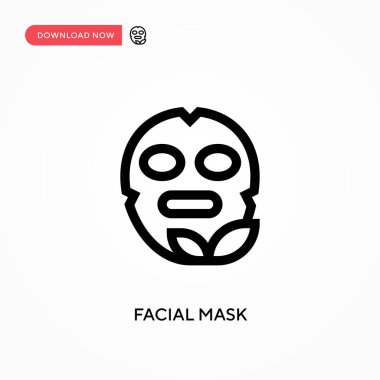 Yüz maskesi Basit vektör simgesi. Web sitesi veya mobil uygulama için modern, basit düz vektör çizimi