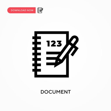 Belge Basit vektör simgesi. Web sitesi veya mobil uygulama için modern, basit düz vektör çizimi
