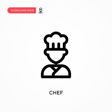 Şef Basit vektör simgesi. Web sitesi veya mobil uygulama için modern, basit düz vektör çizimi