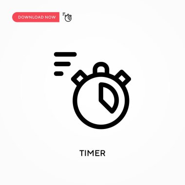 Zamanlayıcı Basit vektör simgesi. Web sitesi veya mobil uygulama için modern, basit düz vektör çizimi