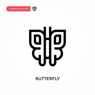 Kelebek basit vektör simgesi. Web sitesi veya mobil uygulama için modern, basit düz vektör çizimi