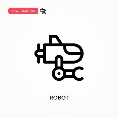 Robot Basit vektör simgesi. Web sitesi veya mobil uygulama için modern, basit düz vektör çizimi
