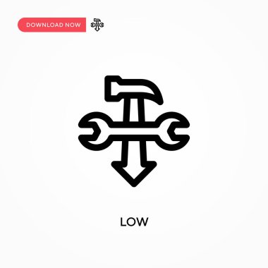 Düşük Basit vektör simgesi. Web sitesi veya mobil uygulama için modern, basit düz vektör çizimi