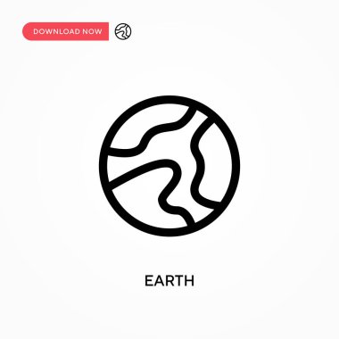 Dünya basit vektör simgesi. Web sitesi veya mobil uygulama için modern, basit düz vektör çizimi