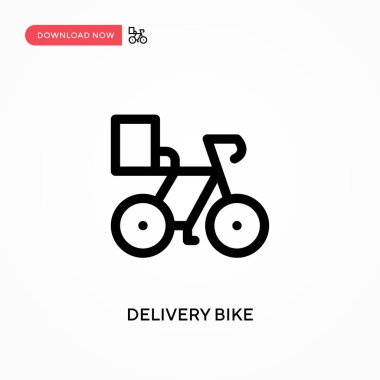 Teslimat bisikleti Basit vektör simgesi. Web sitesi veya mobil uygulama için modern, basit düz vektör çizimi