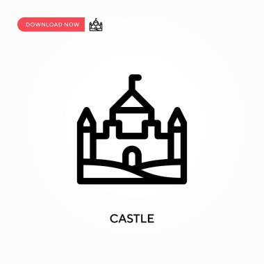 Basit Castle vektör simgesi. Web sitesi veya mobil uygulama için modern, basit düz vektör çizimi