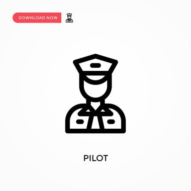 Pilot Basit vektör simgesi. Web sitesi veya mobil uygulama için modern, basit düz vektör çizimi