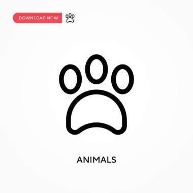 Hayvanlar basit vektör simgesi. Web sitesi veya mobil uygulama için modern, basit düz vektör çizimi