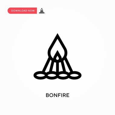 Şenlik ateşi basit vektör simgesi. Web sitesi veya mobil uygulama için modern, basit düz vektör çizimi