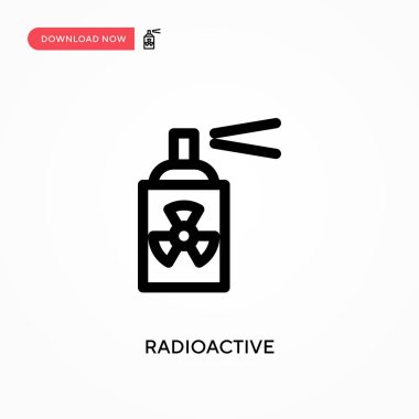Radyoaktif Basit vektör simgesi. Web sitesi veya mobil uygulama için modern, basit düz vektör çizimi
