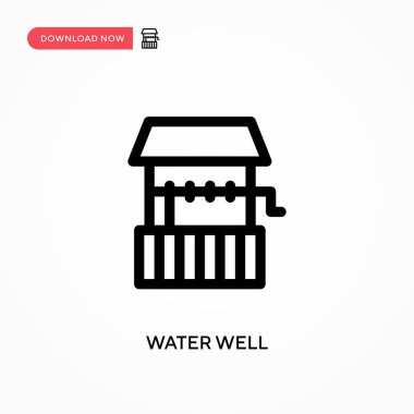Su kuyusu basit vektör simgesi. Web sitesi veya mobil uygulama için modern, basit düz vektör çizimi