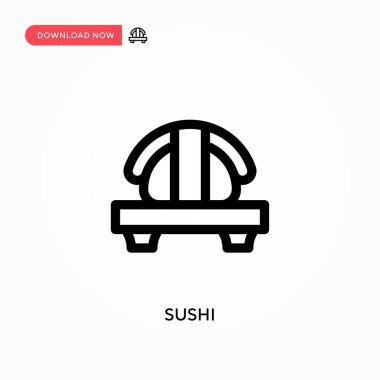 Suşi basit vektör simgesi. Web sitesi veya mobil uygulama için modern, basit düz vektör çizimi