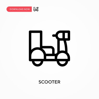 Scooter Basit vektör simgesi. Web sitesi veya mobil uygulama için modern, basit düz vektör çizimi