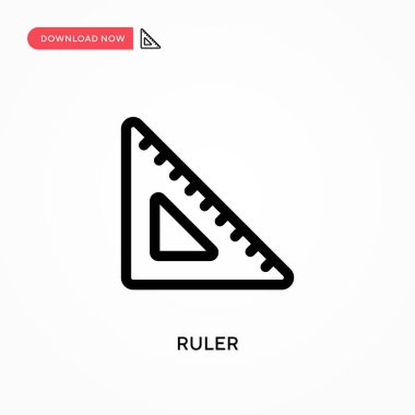 Cetvel Basit vektör simgesi. Web sitesi veya mobil uygulama için modern, basit düz vektör çizimi