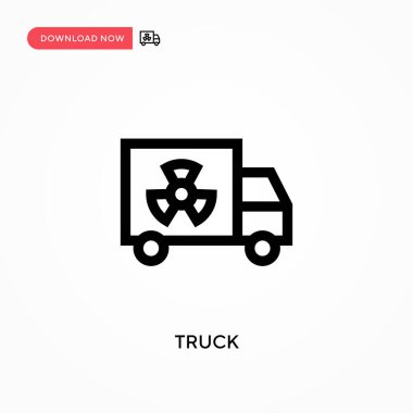 Kamyon Basit vektör simgesi. Web sitesi veya mobil uygulama için modern, basit düz vektör çizimi