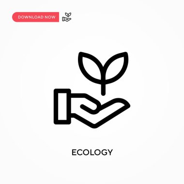 Ekoloji basit vektör simgesi. Web sitesi veya mobil uygulama için modern, basit düz vektör çizimi