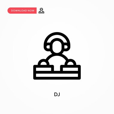 DJ Basit vektör simgesi. Web sitesi veya mobil uygulama için modern, basit düz vektör çizimi