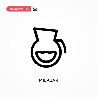 Süt kavanozu basit vektör simgesi. Web sitesi veya mobil uygulama için modern, basit düz vektör çizimi