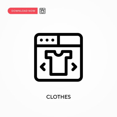 Giysiler basit vektör simgesi. Web sitesi veya mobil uygulama için modern, basit düz vektör çizimi