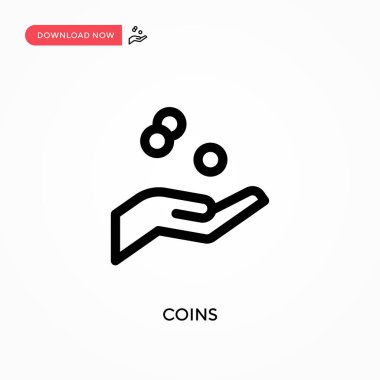 Sikkeler basit vektör simgesi. Web sitesi veya mobil uygulama için modern, basit düz vektör çizimi