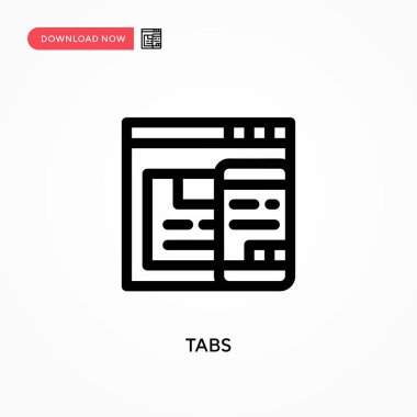 Sekmeler basit vektör simgesi. Web sitesi veya mobil uygulama için modern, basit düz vektör çizimi