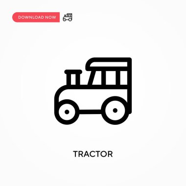Traktör Basit vektör simgesi. Web sitesi veya mobil uygulama için modern, basit düz vektör çizimi