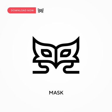 Maske Basit vektör simgesi. Web sitesi veya mobil uygulama için modern, basit düz vektör çizimi