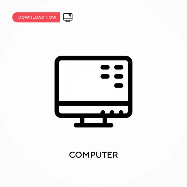 Computador Ícone Vetorial Simples Ilustração Vetorial Plana Moderna Simples Para — Vetor de Stock