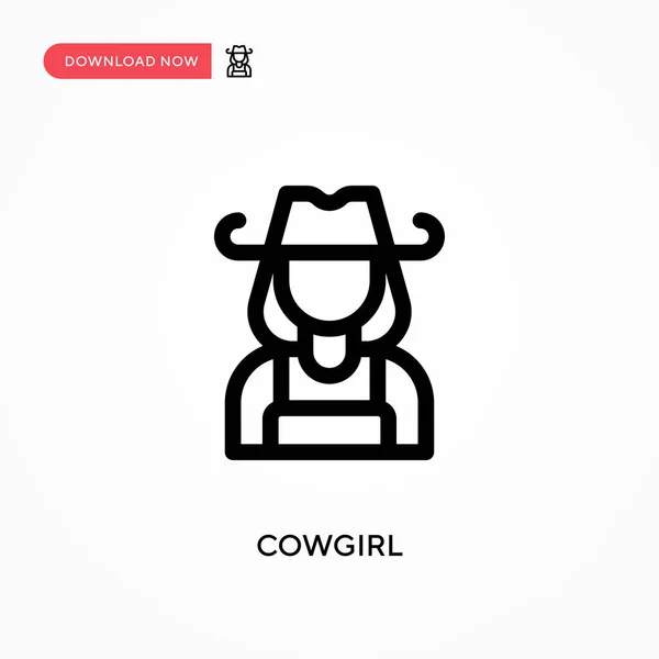 Cowgirl Simple Icône Vectorielle Illustration Vectorielle Plate Moderne Simple Pour — Image vectorielle