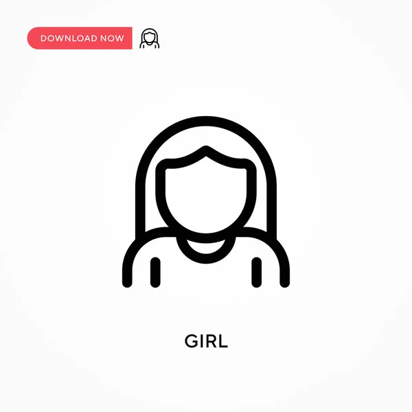 Mädchen Einfaches Vektor Symbol Moderne Einfache Flache Vektordarstellung Für Website — Stockvektor