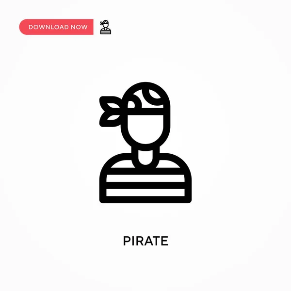 Pirata Ícone Vetorial Simples Ilustração Vetorial Plana Moderna Simples Para —  Vetores de Stock