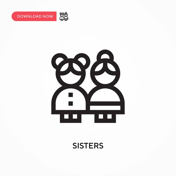 Hermanas Icono Vector Simple Moderno Simple Ilustración Vector Plano Para — Archivo Imágenes Vectoriales