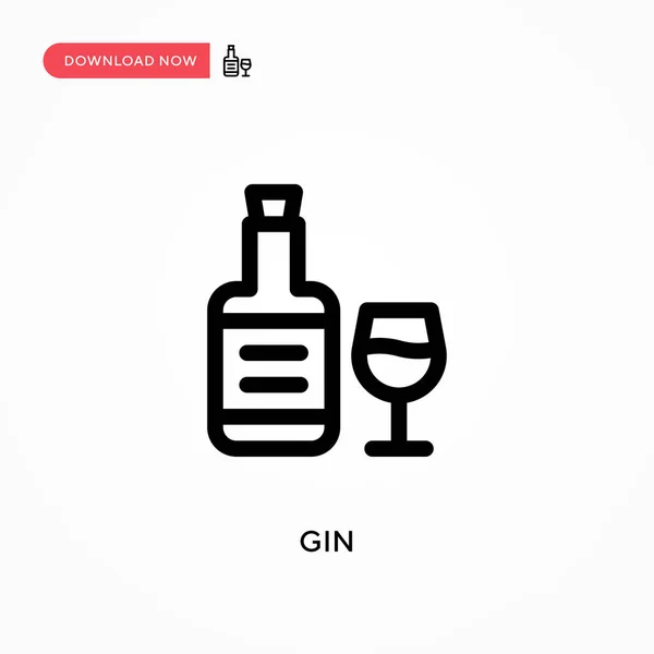 Gin Ícone Vetorial Simples Ilustração Vetorial Plana Moderna Simples Para —  Vetores de Stock