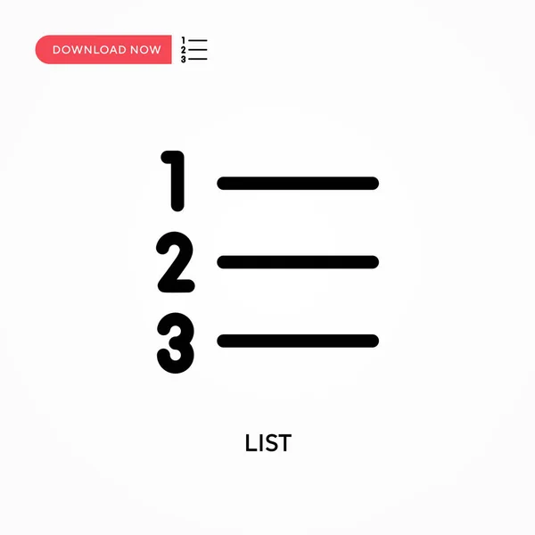 Lista Ícone Vetorial Simples Ilustração Vetorial Plana Moderna Simples Para — Vetor de Stock