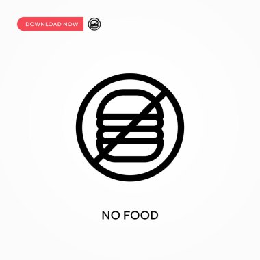 Yiyecek yok. Basit vektör simgesi. Web sitesi veya mobil uygulama için modern, basit düz vektör çizimi