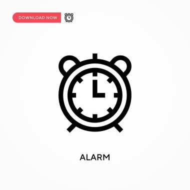 Alarm Basit vektör simgesi. Web sitesi veya mobil uygulama için modern, basit düz vektör çizimi