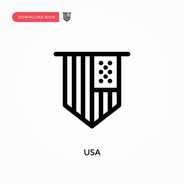 Usa Basit vektör simgesi. Web sitesi veya mobil uygulama için modern, basit düz vektör çizimi