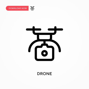 Drone Basit vektör simgesi. Web sitesi veya mobil uygulama için modern, basit düz vektör çizimi