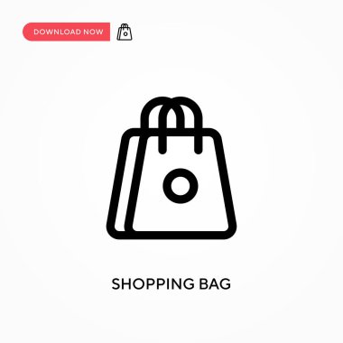 Alışveriş çantası Basit vektör simgesi. Web sitesi veya mobil uygulama için modern, basit düz vektör çizimi