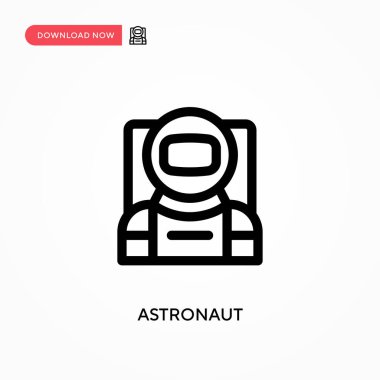 Astronot Basit vektör simgesi. Web sitesi veya mobil uygulama için modern, basit düz vektör çizimi