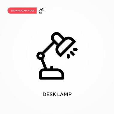 Masa lambası Basit vektör simgesi. Web sitesi veya mobil uygulama için modern, basit düz vektör çizimi
