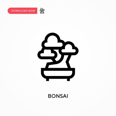 Bonsai Basit vektör simgesi. Web sitesi veya mobil uygulama için modern, basit düz vektör çizimi