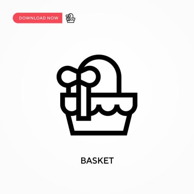 Basket Basit vektör simgesi. Web sitesi veya mobil uygulama için modern, basit düz vektör çizimi