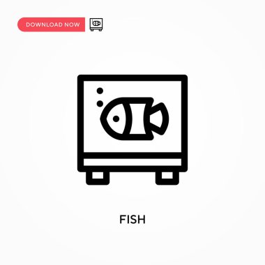 Fish Simple vektör simgesi. Web sitesi veya mobil uygulama için modern, basit düz vektör çizimi