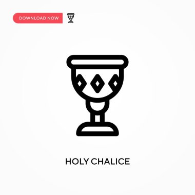 Kutsal Kadeh Basit Vektör Simgesi. Web sitesi veya mobil uygulama için modern, basit düz vektör çizimi