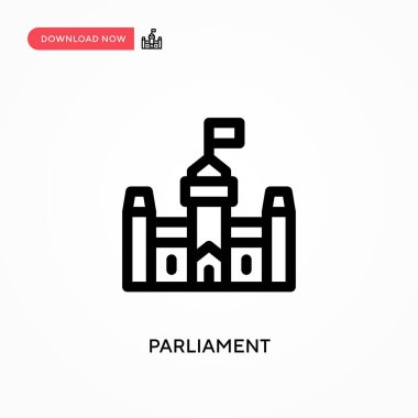 Parlamento basit vektör simgesi. Web sitesi veya mobil uygulama için modern, basit düz vektör çizimi
