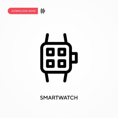 Smartwatch Basit vektör simgesi. Web sitesi veya mobil uygulama için modern, basit düz vektör çizimi