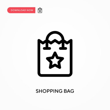 Alışveriş çantası Basit vektör simgesi. Web sitesi veya mobil uygulama için modern, basit düz vektör çizimi