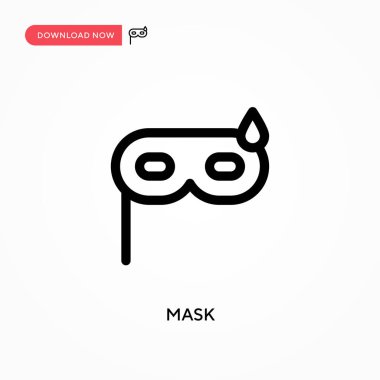 Maske Basit vektör simgesi. Web sitesi veya mobil uygulama için modern, basit düz vektör çizimi