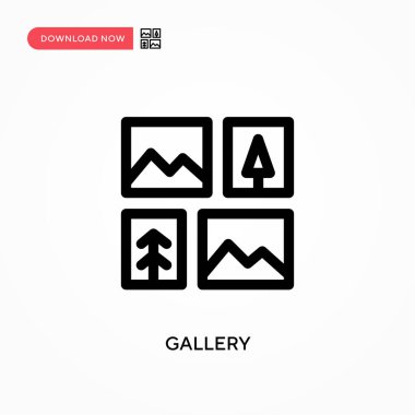 Galeri basit vektör simgesi. Web sitesi veya mobil uygulama için modern, basit düz vektör çizimi